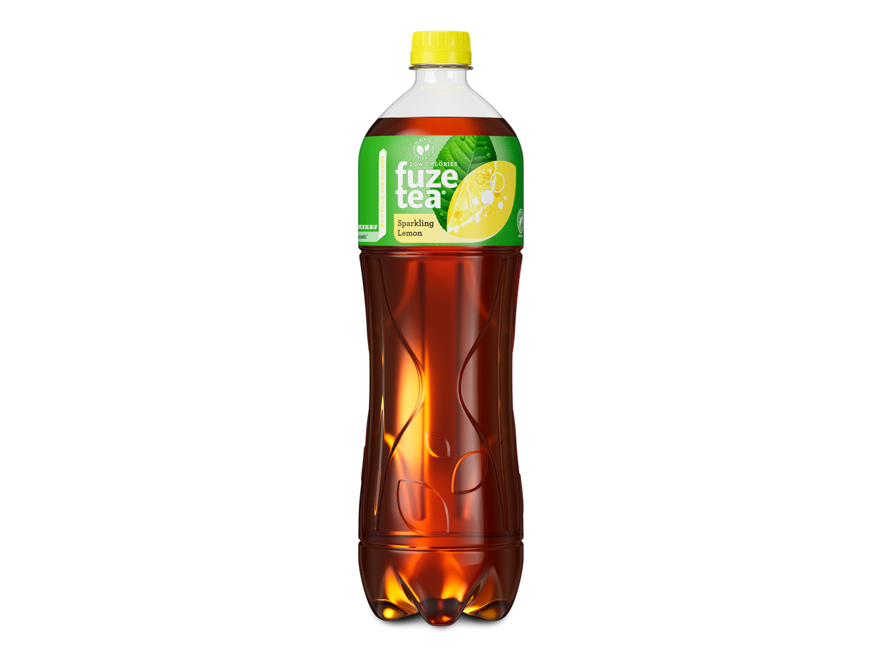 Fles sprankelende ijsthee met citroensmaak, laag in calorieën.