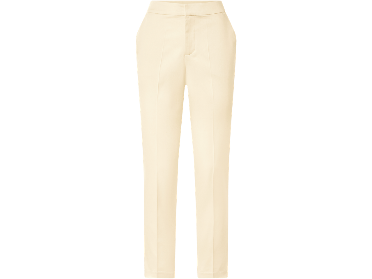 Krem pantalone sa prednjim naborima.