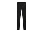 Black leggings with an elastic waistband