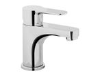 A chrome single-lever basin mixer tap.