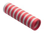 Red and white striped paper roll