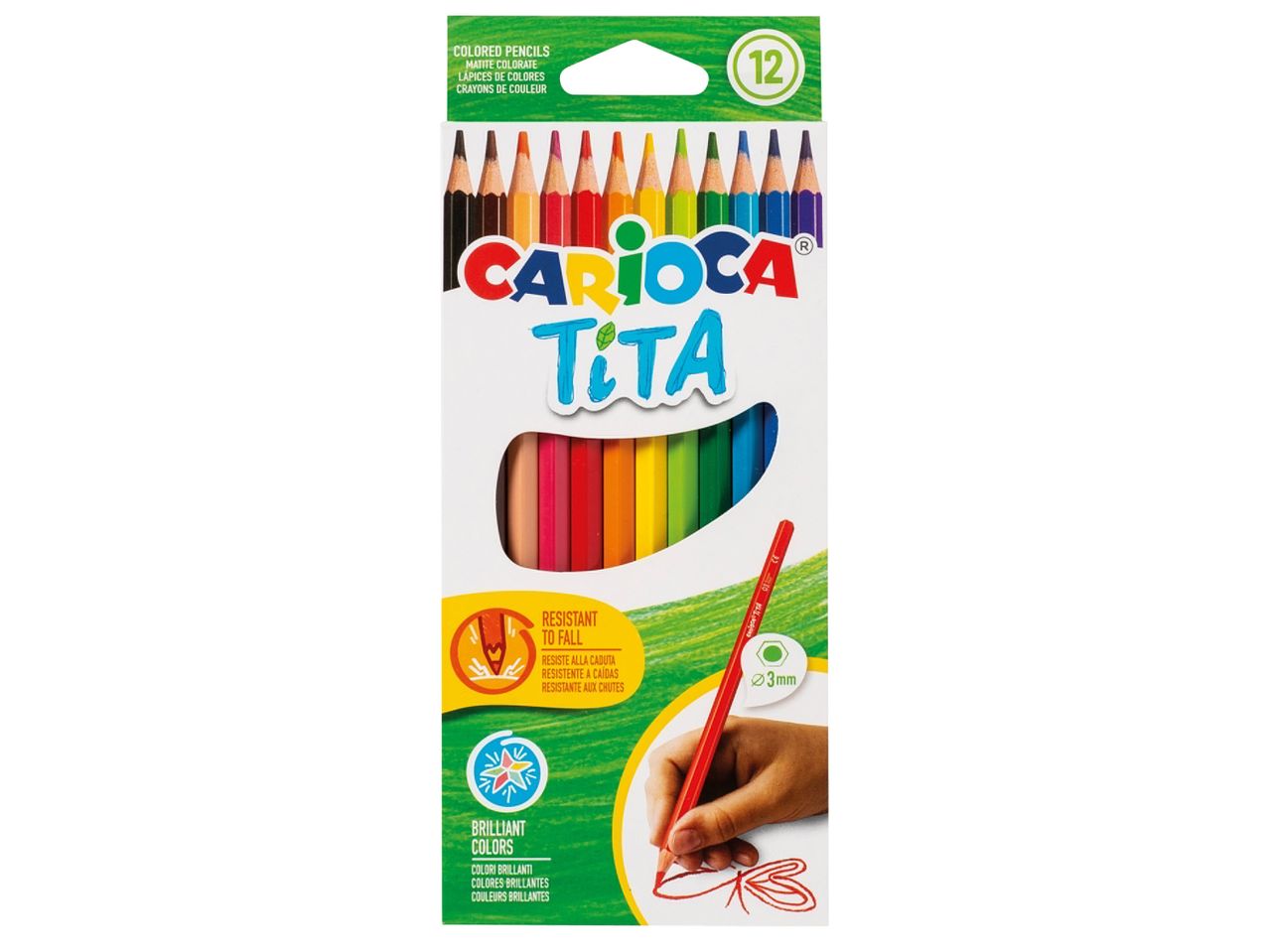 Кутия с 12 броя цветни моливи Carioca®.
