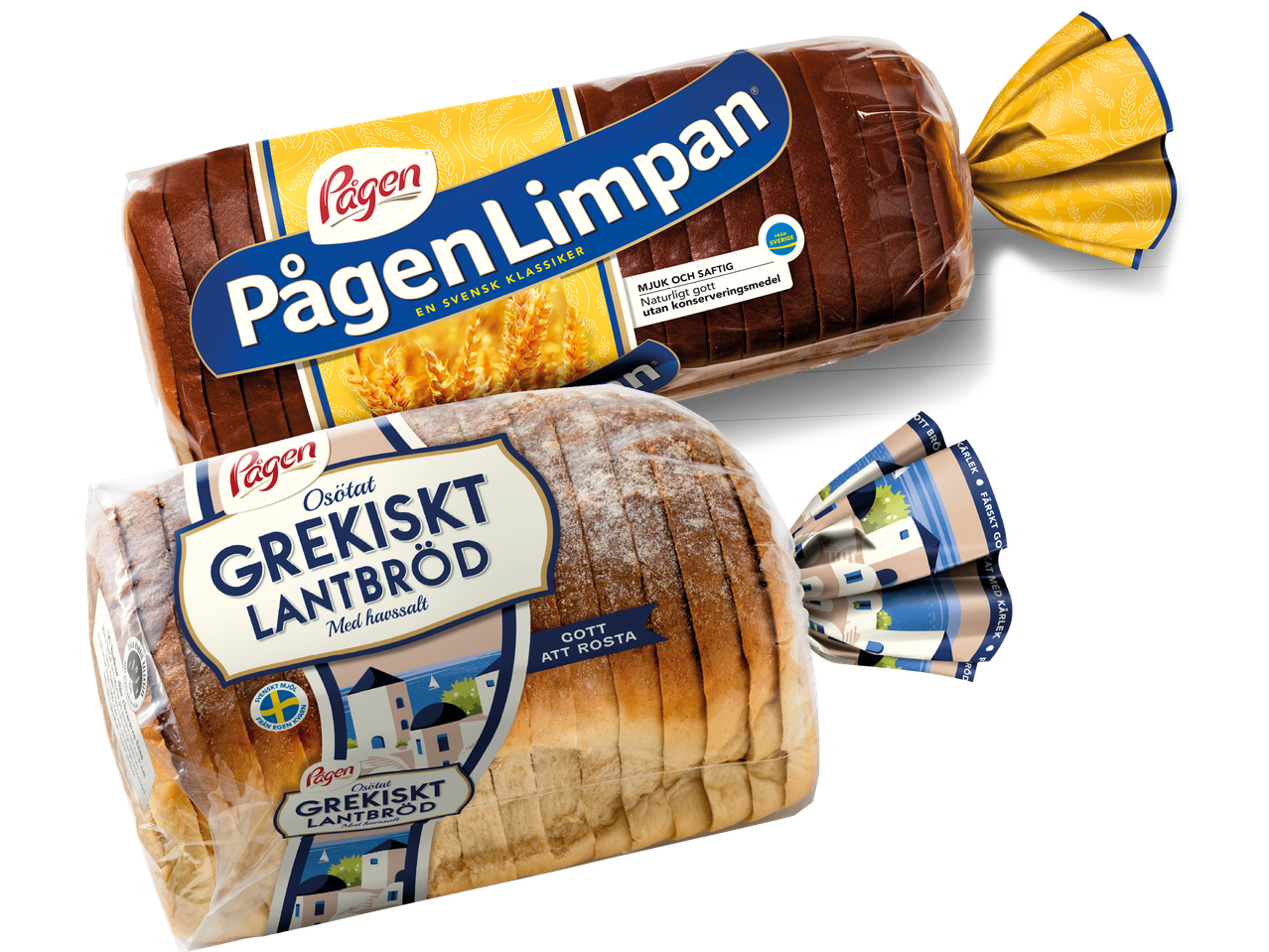 Pågen bröd: Limpan och grekiskt lantbröd.