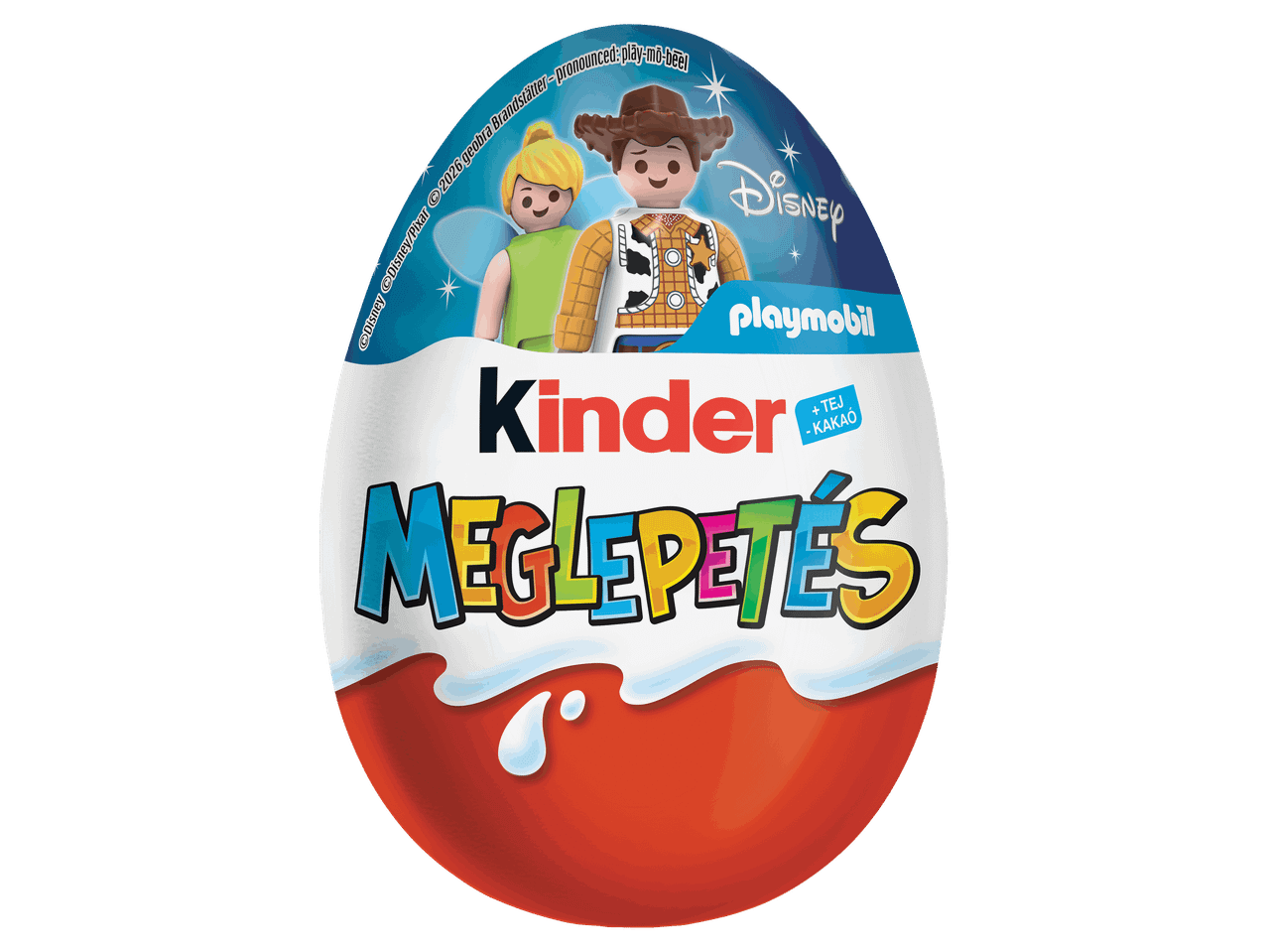 Tejcsokoládé tojás tejes krémmel és játék meglepetéssel.