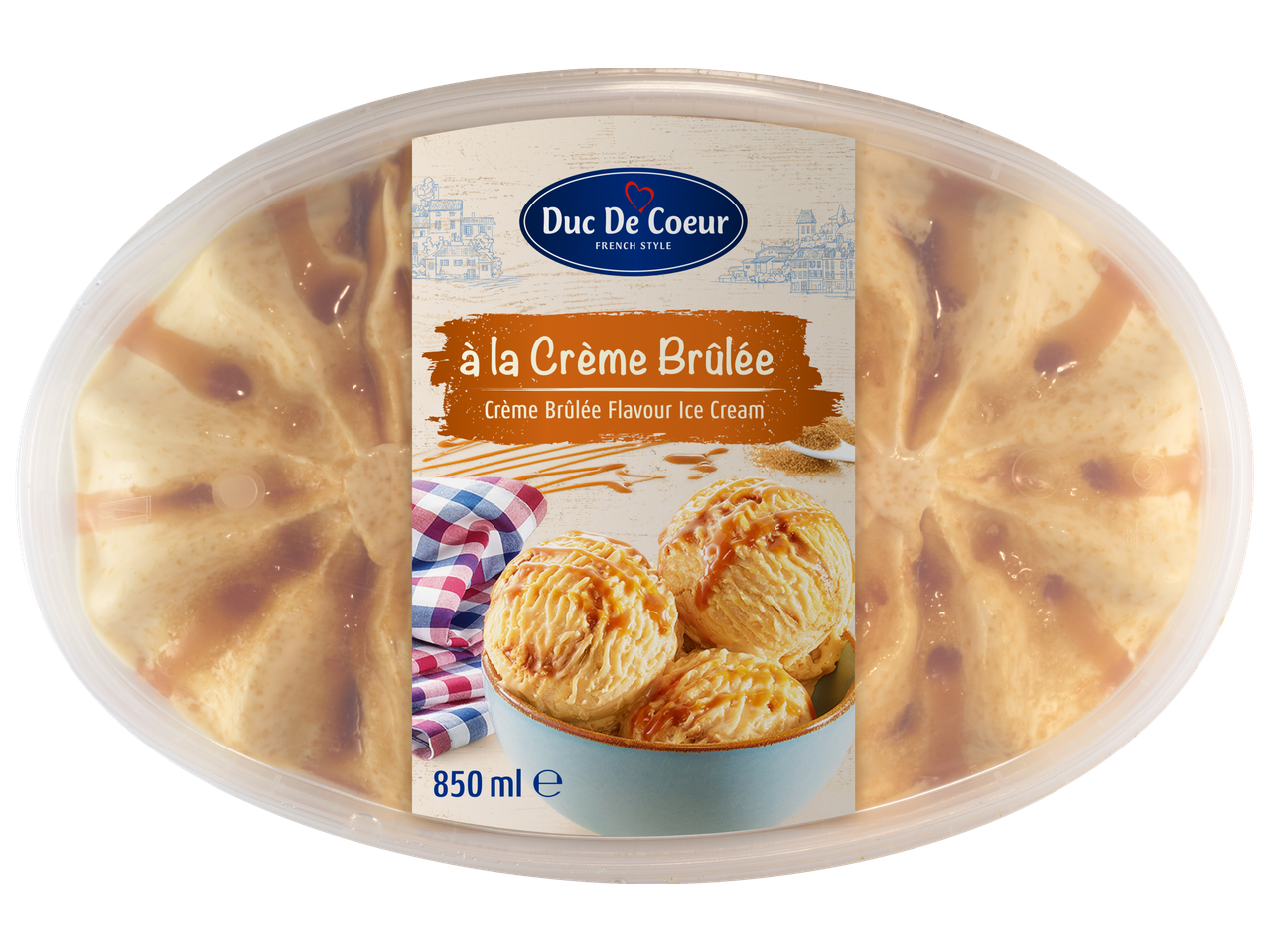 Duc De Coeur prancūziško stiliaus 'Crème brûlée' skonio ledai (850 ml).