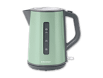 Eine mintgrüne Wasserkocher von Silvercrest mit 1,7 Liter Fassungsvermögen.