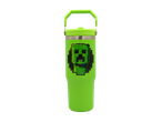 Green Minecraft Creeper Bradley Tumbler with a handle