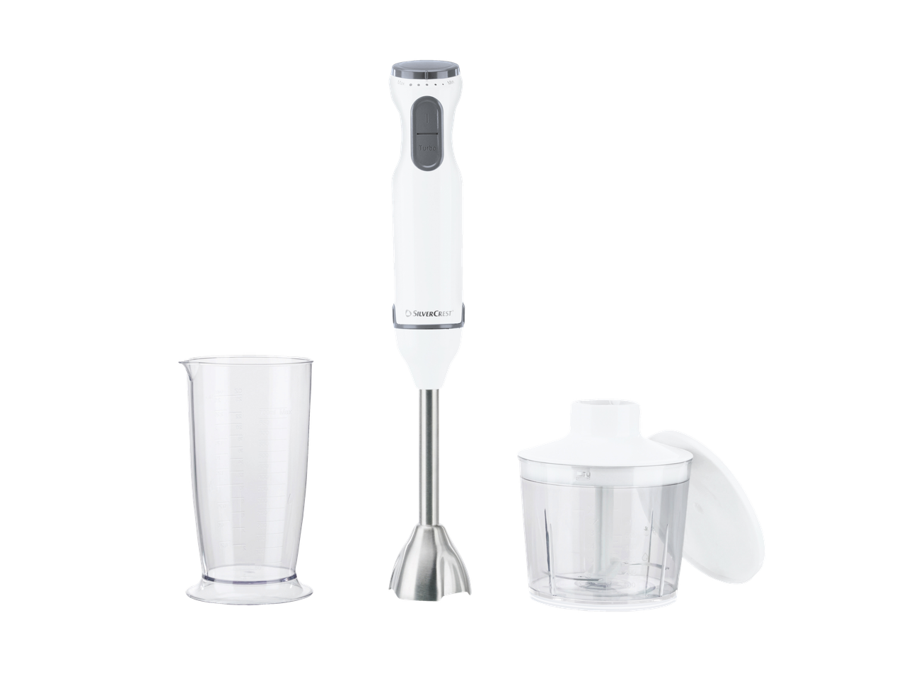 Silvercrest® 2-in-1 rankinis trintuvas su matavimo puodeliu ir smulkintuvu.