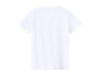 Plain white short-sleeved t-shirt, back view.