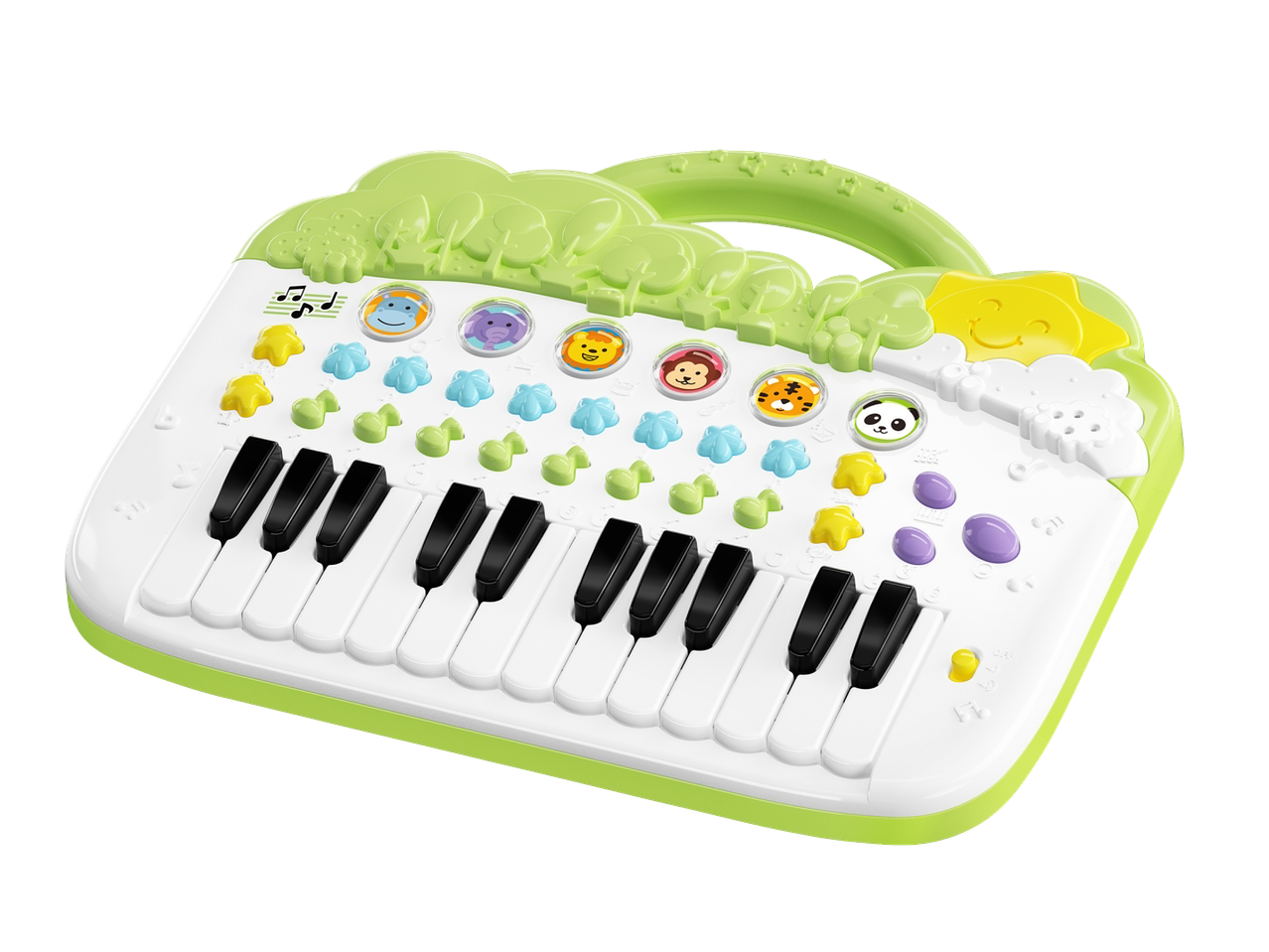 KIDS MEDIA klaviatuuriga muusikariist loomade ja muusikamärkidega