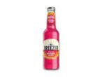 Pink flaske med en klar etiket, der angiver smagen 'Vibrant Raspberry & Yuzu'.