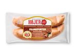 To Højer frankfurters i en gennemsigtig emballage.