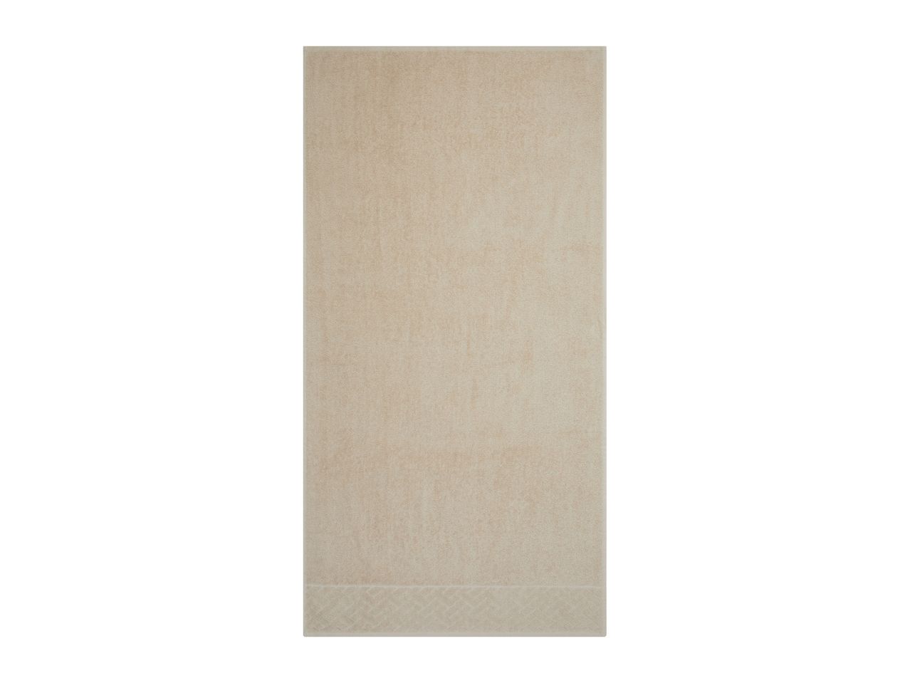 A light beige, textured door skin.