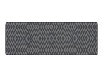 Grey rectangular mat with a geometric diamond pattern