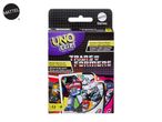 Mattel Uno Flip! card game featuring Transformers.