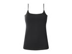 Black women's camisole with spaghetti straps on a white background