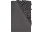 Livarno Jersey Fitted Sheet in dark grey, showing the elasticated corner.