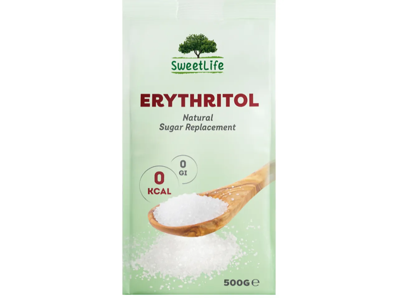 Еритритол SweetLife: натурален заместител на захарта, 0 kcal.