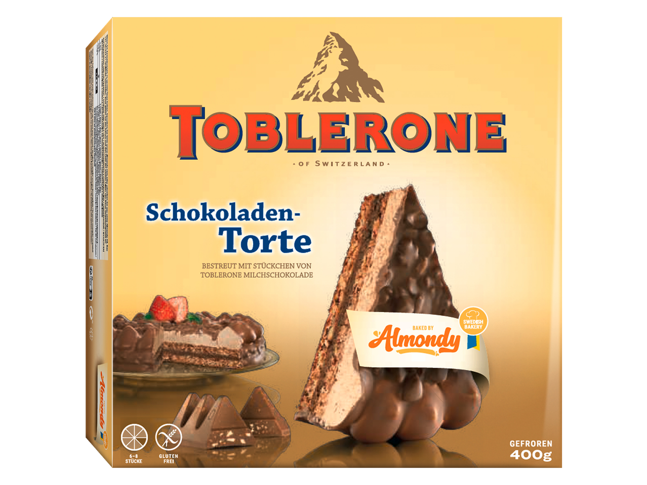 Frozen chocolate cake with milk chocolate pieces, 400g.
