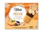 Fersken- og grapefrugtis med chokoladeovertræk, 4 stk.