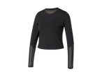 Chemise noire à manches longues Puma avec détail en mesh au col.