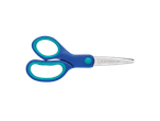 Tesoura STAEDTLER azul e turquesa com lâminas de aço inoxidável.