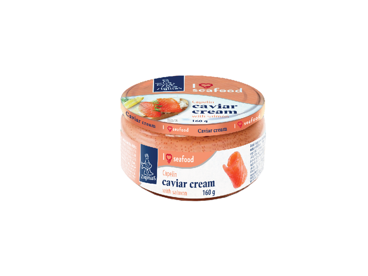 Burciņa ar ikru krēmu no moivas ikriem ar lasi, 160 g.