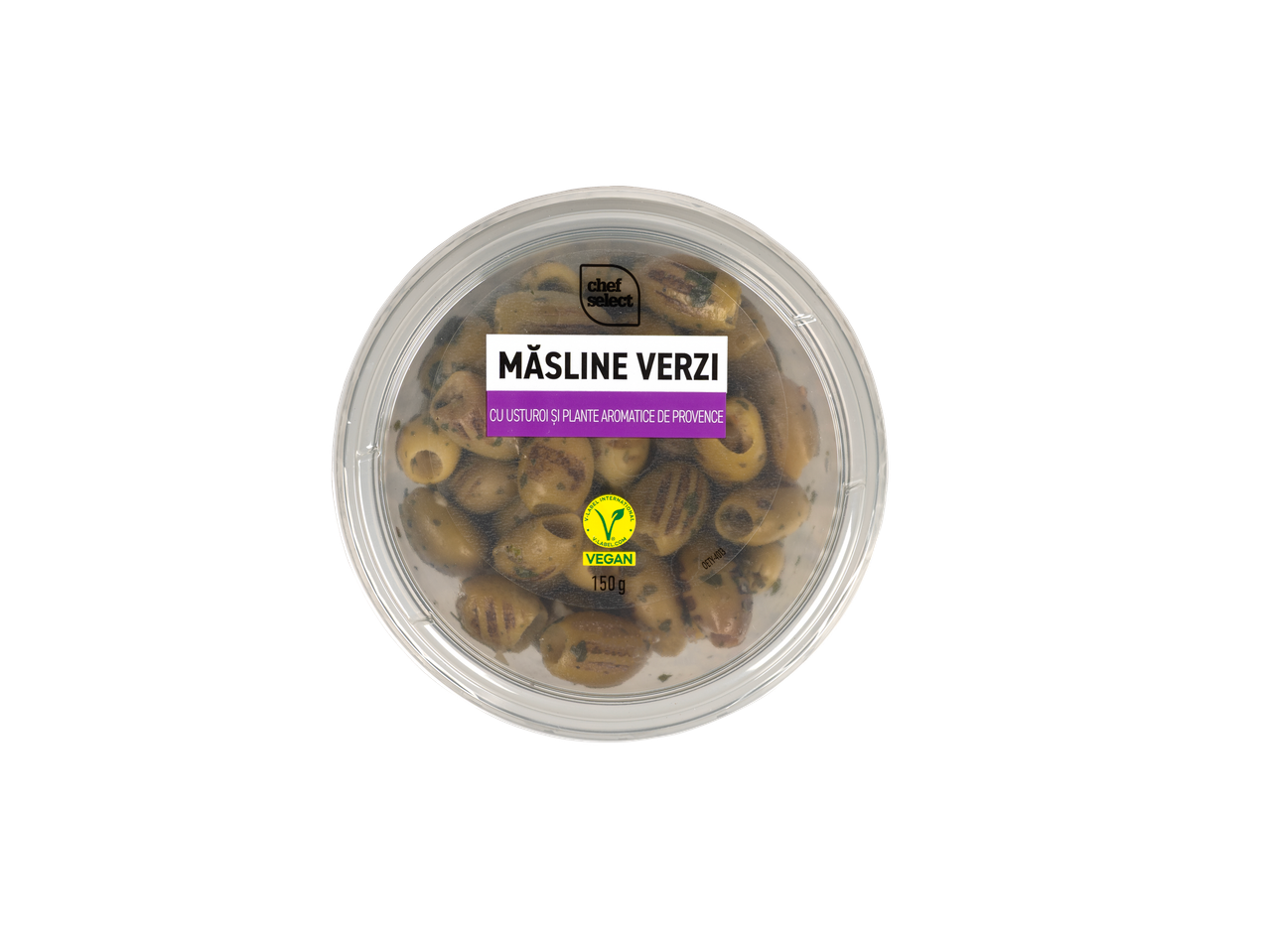 Borcan de măsline verzi Chef Select, aromate cu usturoi și plante din Provence.