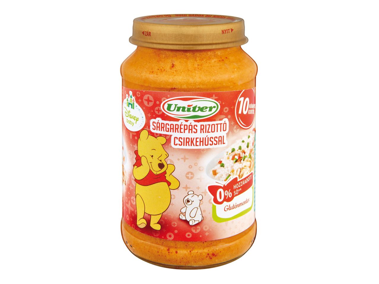 Univer bébiétel: csirkés-sárgarépa rizottó, Micimackó.