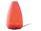LIVARNO home ultrasonic aroma diffuser, glowing red and orange, with power cord.