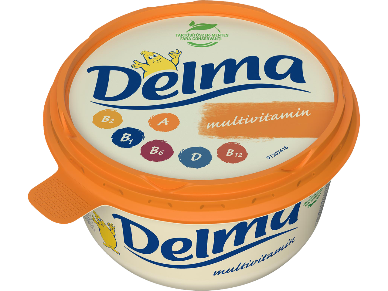 Multivitaminos margarin B1, B2, B6, B12, A és D vitaminokkal, tartósítószer-mentes.
