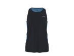 T-shirt desportiva sem mangas CRIVIT para homem em preto com detalhes azuis.