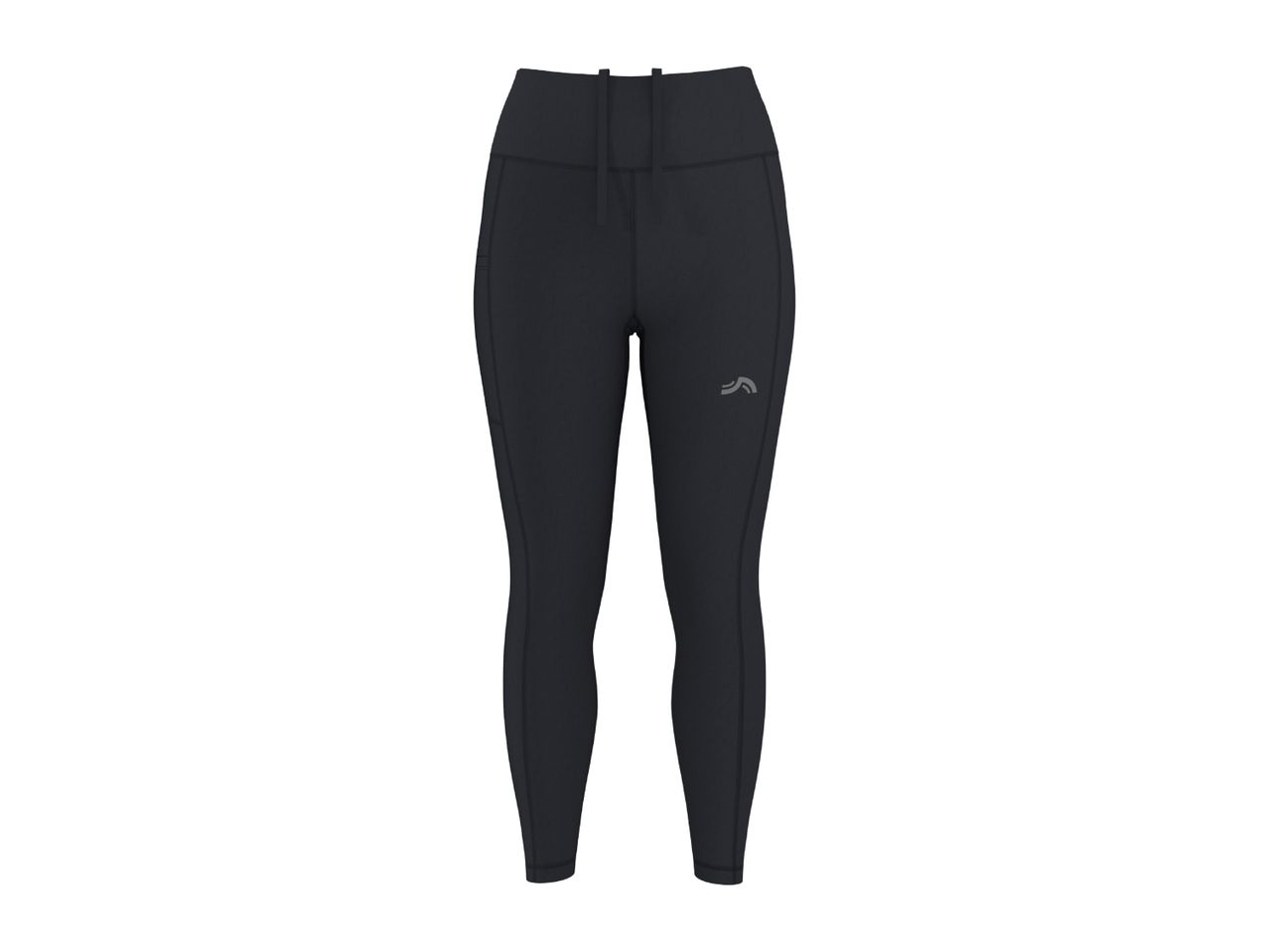 Black women's sports leggings with a high waist and side pockets