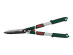 Parkside long-handled hedge shears with green and red handles.