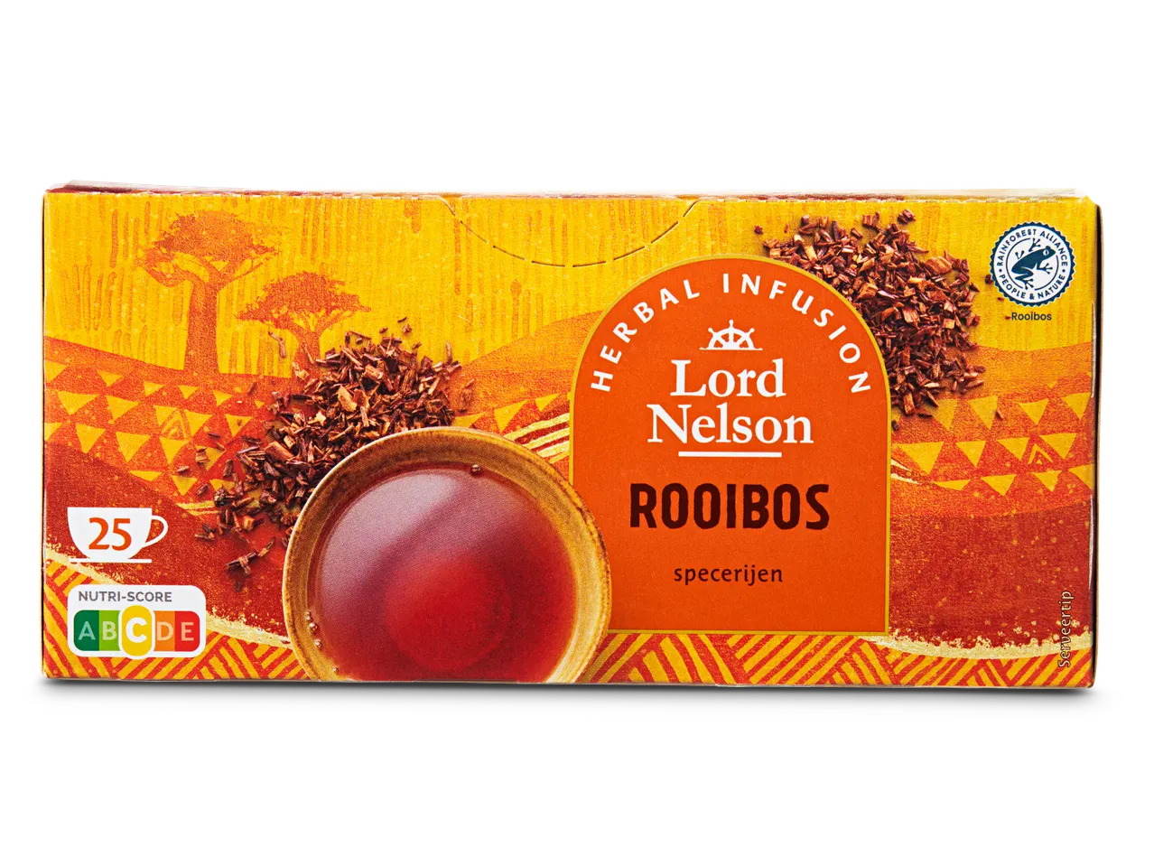 Lord Nelson Rooibos kruidenthee: 25 zakjes in Afrikaanse stijl.