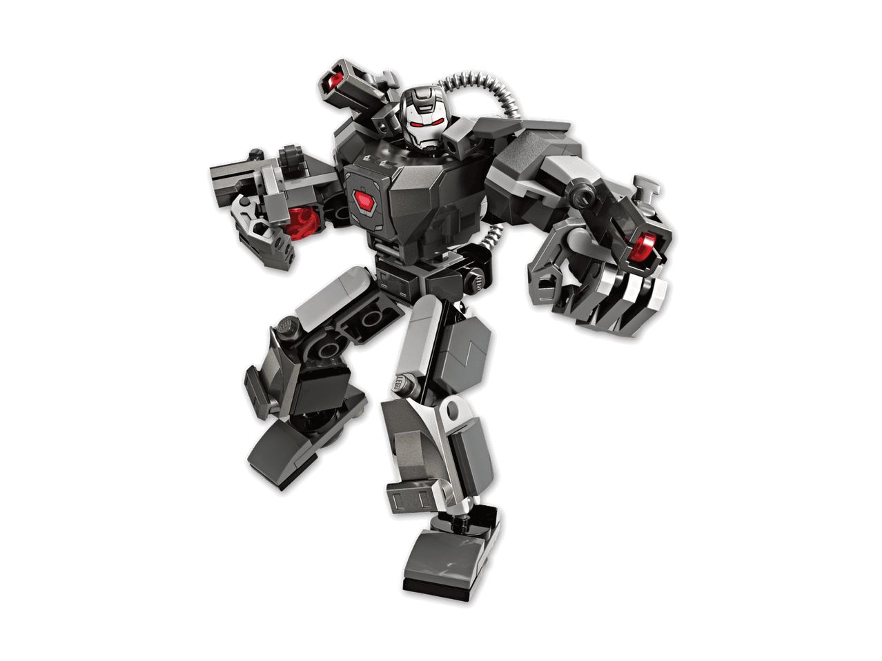 Ein Transformers-Roboter in grauem Design.