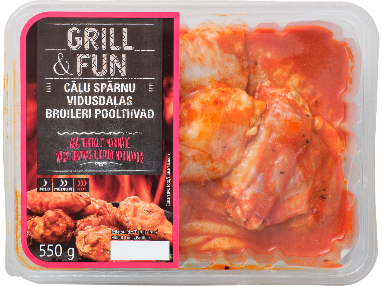 Kanatiibade keskosa Buffalo marinaadis, 550 g