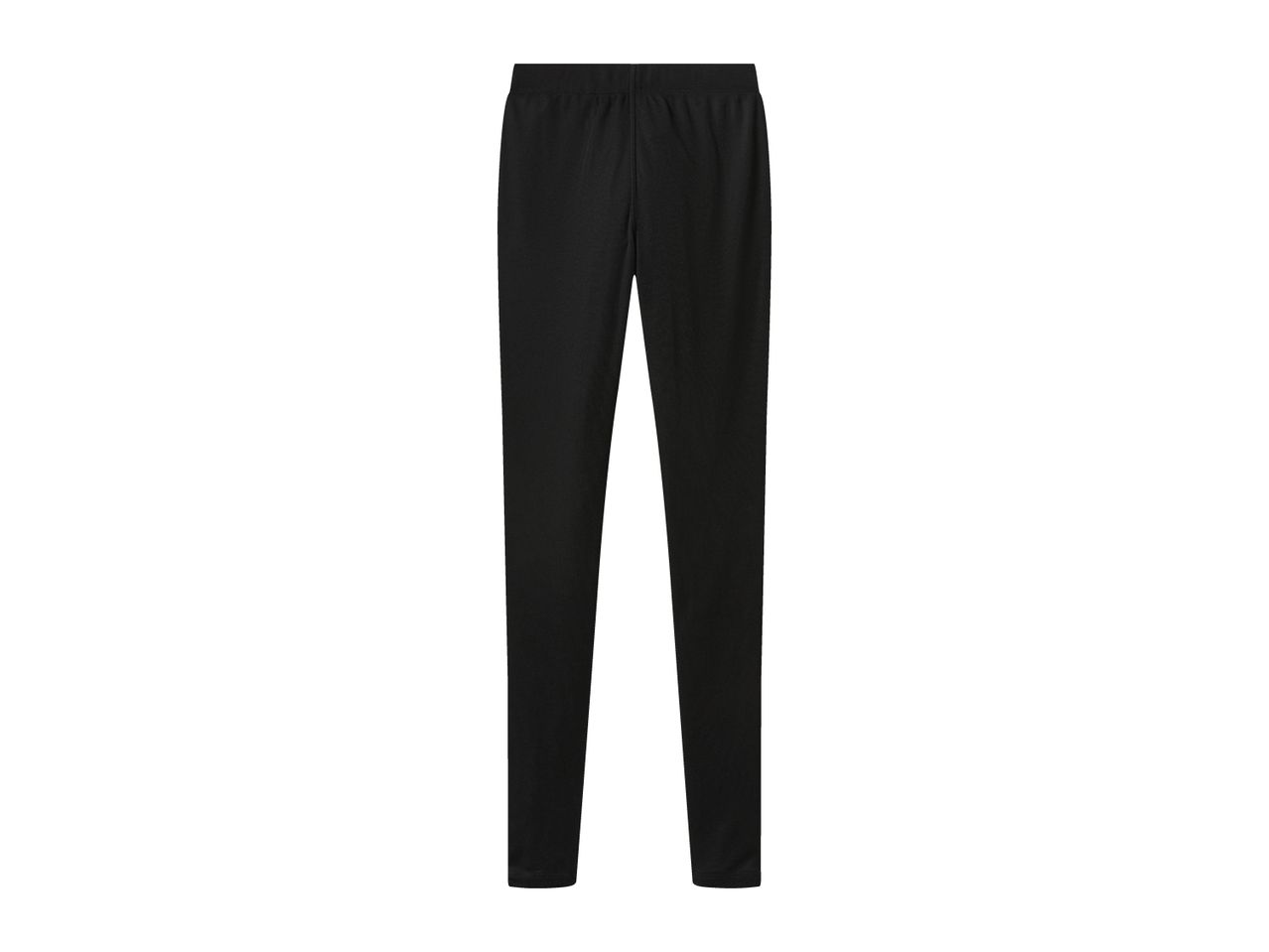Black leggings with an elastic waistband