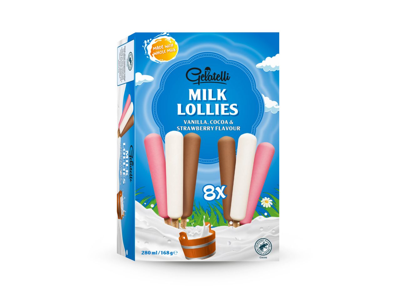 Pakiranje Chupa Chups mliječnih bombona u tri okusa.