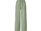 Pantaloni de muselină de damă ESMARA, de culoare verde deschis, cu talie elastică și șnur.