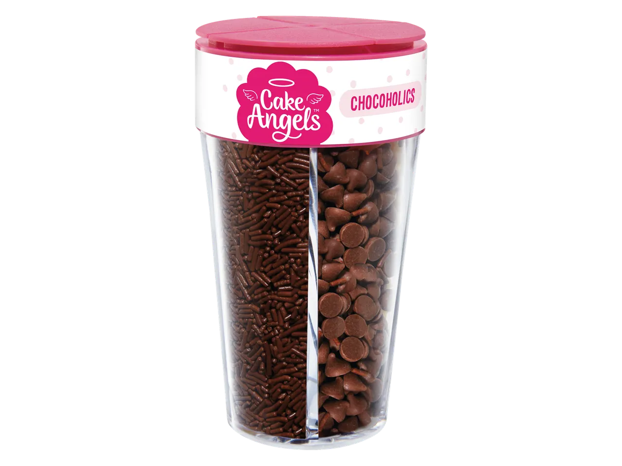 Cake Angels Chocoholics: šokolado pabarstukų ir drožlių indas.