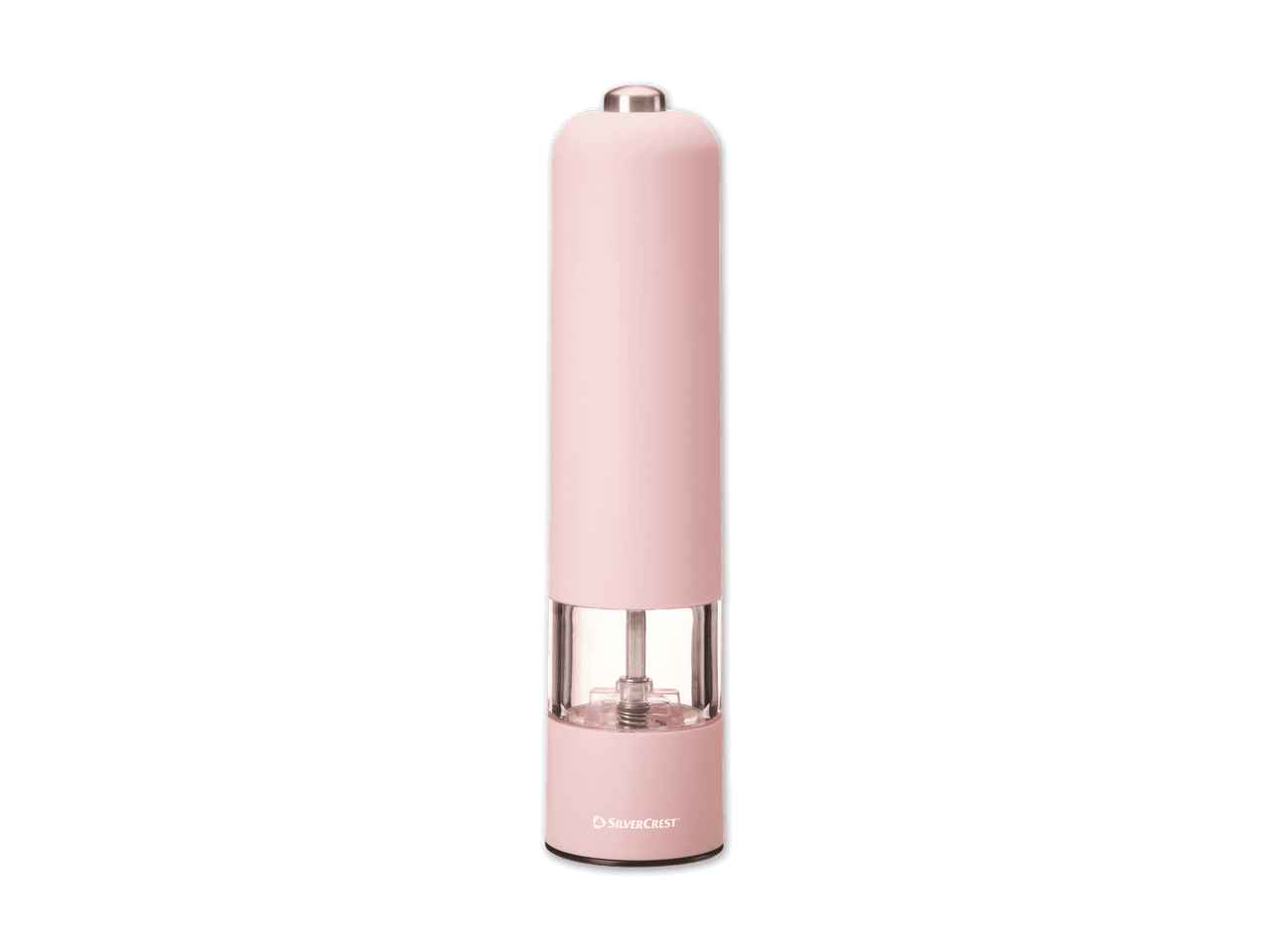 Ein rosa elektrischer Pfeffer- und Salzmühlen von SilverCrest.