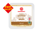 Danbo ost med kommen, mellemlagret, 300g, med mærkat for lav pris.