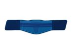Blue back support belt with textured knit pattern