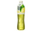 Fuze Tea zöld tea citrom ízű ital egy átlátszó palackban.