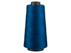 Crelando® Overlock-sytråd: Sinine niit mustal taustal.