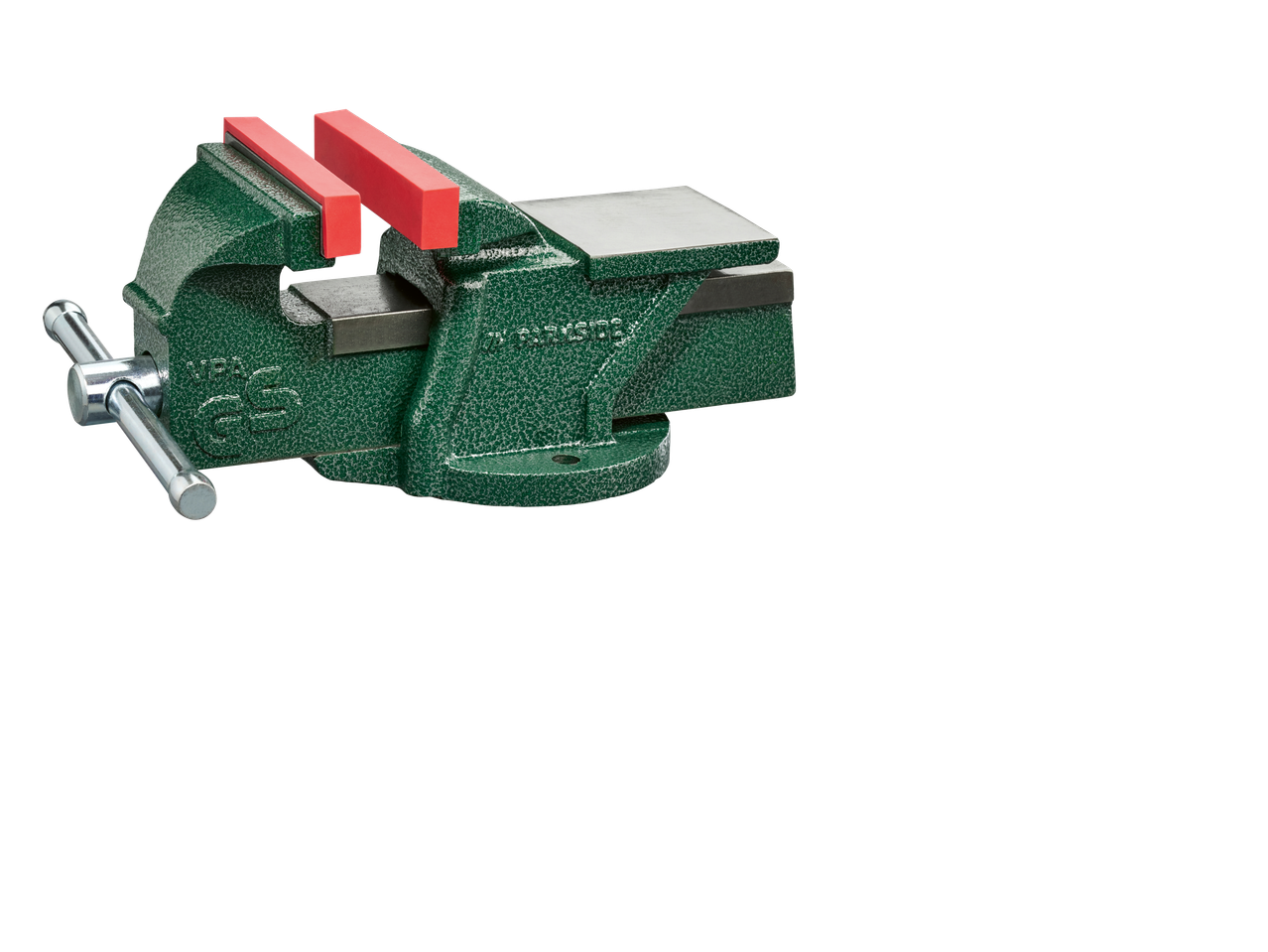 PARKSIDE® skrūvspīles ar zaļu korpusu un sarkaniem aizsargžokļiem.