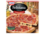 Замразена пица Feliciana Classica със салам и чоризо, с квас и без подобрители на вкуса.