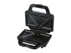 Open black sandwich maker with triangular cooking plates