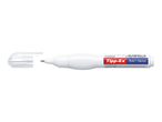 White correction pen with a clear cap, showing product information and barcode.